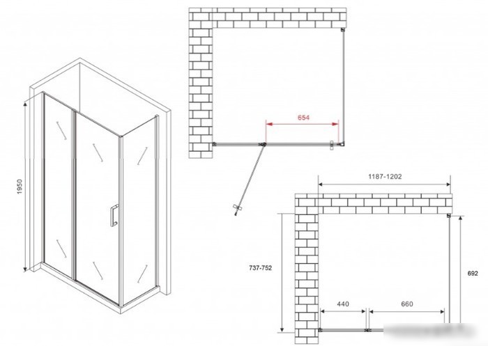 Душевой уголок Abber Sonnenstrand AG04120S-S75
