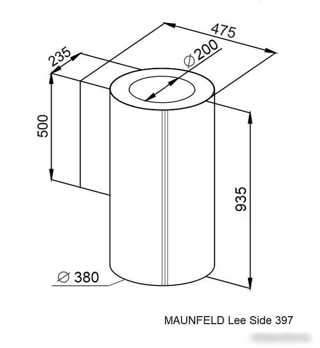 Кухонная вытяжка MAUNFELD Lee Side 397 (черный)