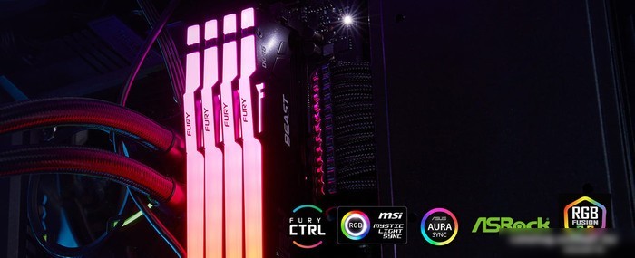 Оперативная память Kingston FURY Beast RGB 2x16ГБ DDR5 6800МГц KF568C34BBEAK2-32
