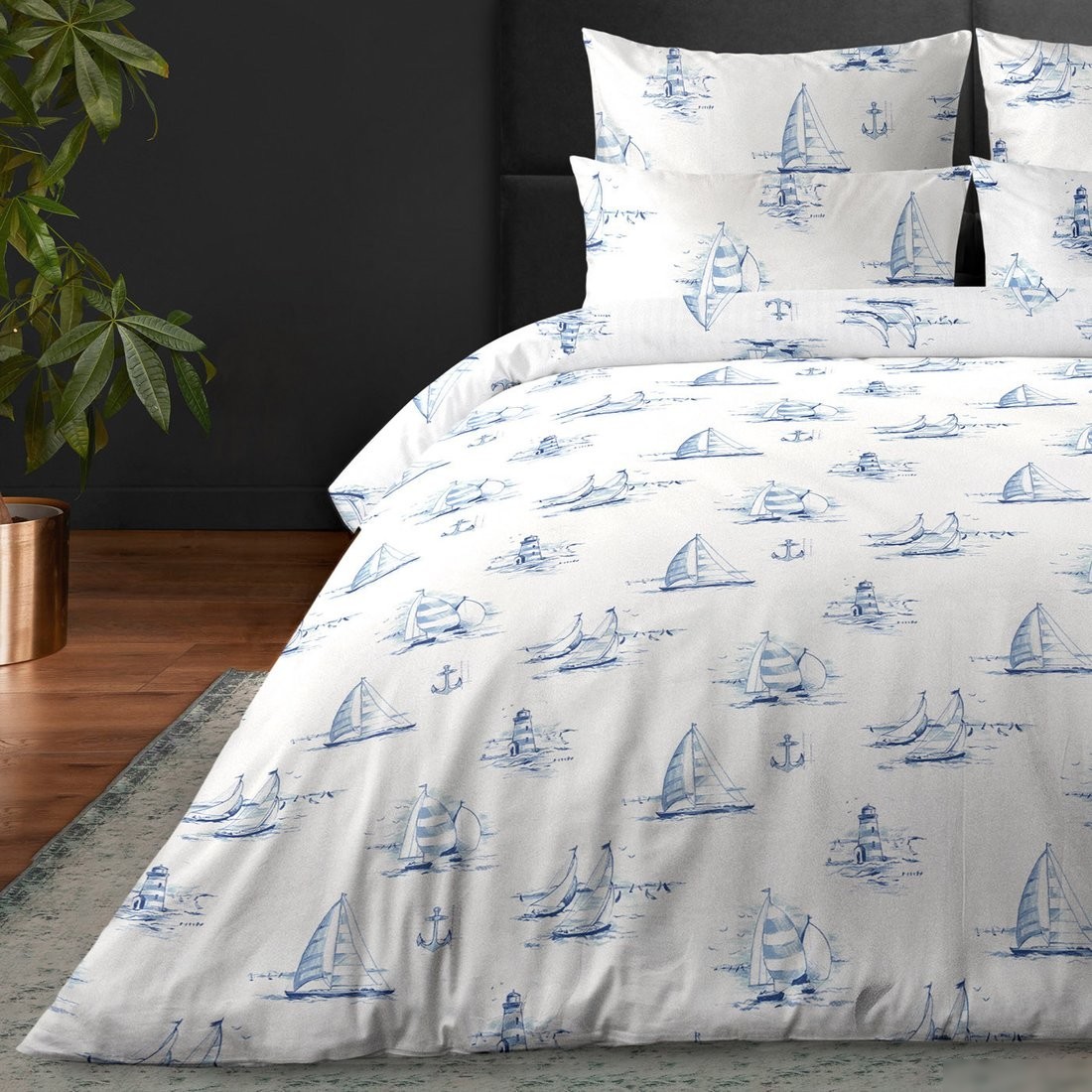 Евро комплект постельного белья Verossa Сатин Евро 70x70 931149 (Regatta Blue)