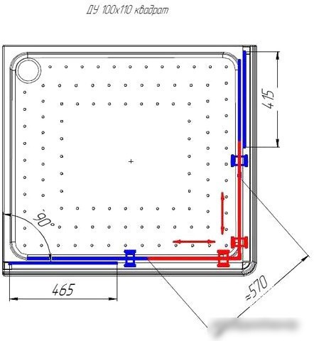 Душевой уголок Radomir 100x110 L 1-03-1-1-0-1230 (прозрачное стекло)