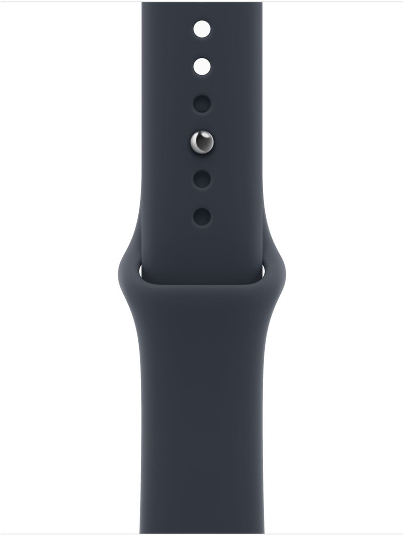 Умные часы Apple Watch Series 12 42 мм (алюминиевый корпус, серый космос/темно-синий, спортивный силиконовый ремешок M/L)