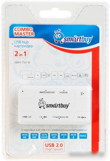 Кардридер SmartBuy SBRH-750-W
