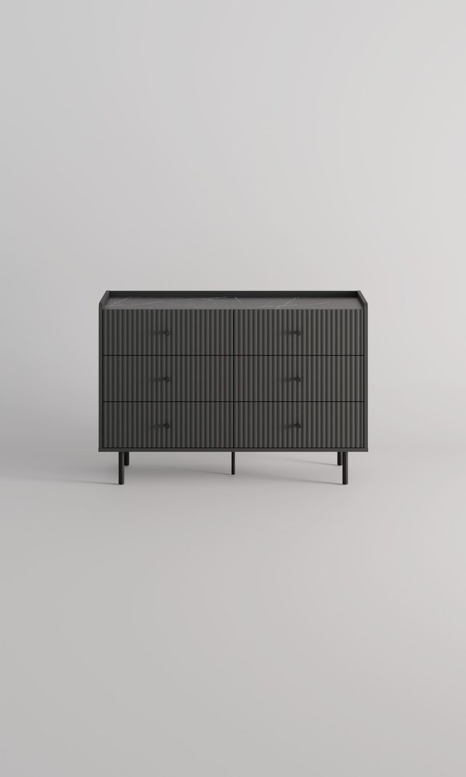 Комод Anrex Soho 6S (графит/мрамор/дарк грей)