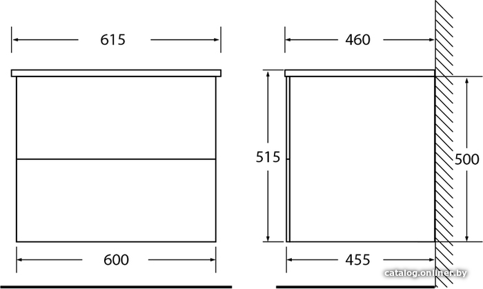 BelBagno Тумба под умывальник Etna-H60-600-2C-SO-BL-P