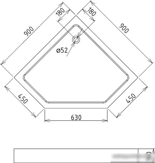 Душевой поддон Gemy ST10T 90x90