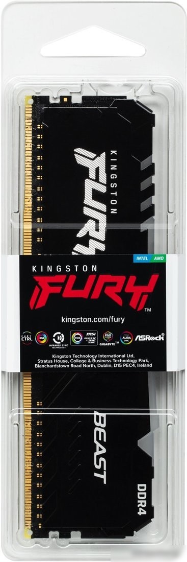Оперативная память Kingston FURY Beast RGB 16ГБ DDR4 3200 МГц KF432C16BB12A/16
