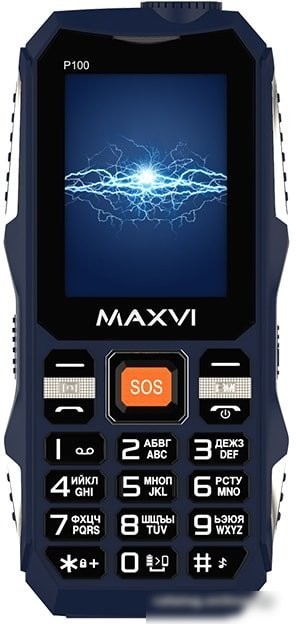 Кнопочный телефон Maxvi P100 (синий)