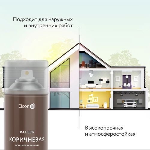 Эмаль Elcon Универсальная алкидная RAL 8017 0.52 л (глянцевый коричневый)