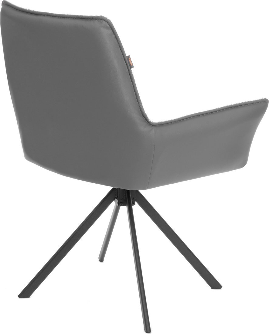 Стул с подлокотниками TetChair Мурано опора 360 (велюр/букле (HYP)/экокожа, светло-серый/графит)