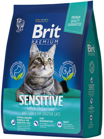 Сухой корм для кошек Brit Premium Cat Sensitive с курицей и бараниной 400 г