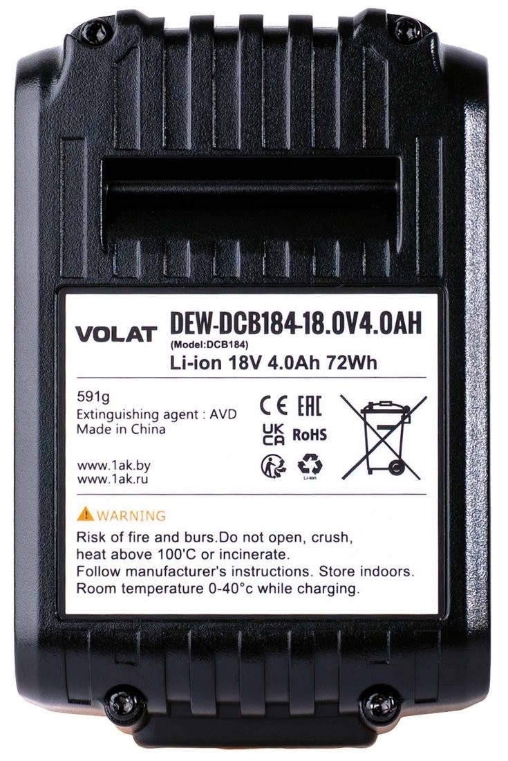 Аккумулятор VOLAT DEW-DCB184 (18В/4 Ah)