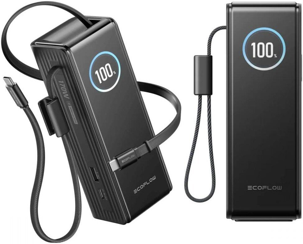 Внешний аккумулятор EcoFlow Rapid 25000mAh (с кабелями 100 Вт, 170 Вт, черный)