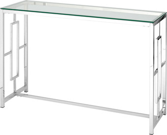 Консольный стол Stool Group Бруклин 120x40 (прозрачное стекло/сталь серебристый)