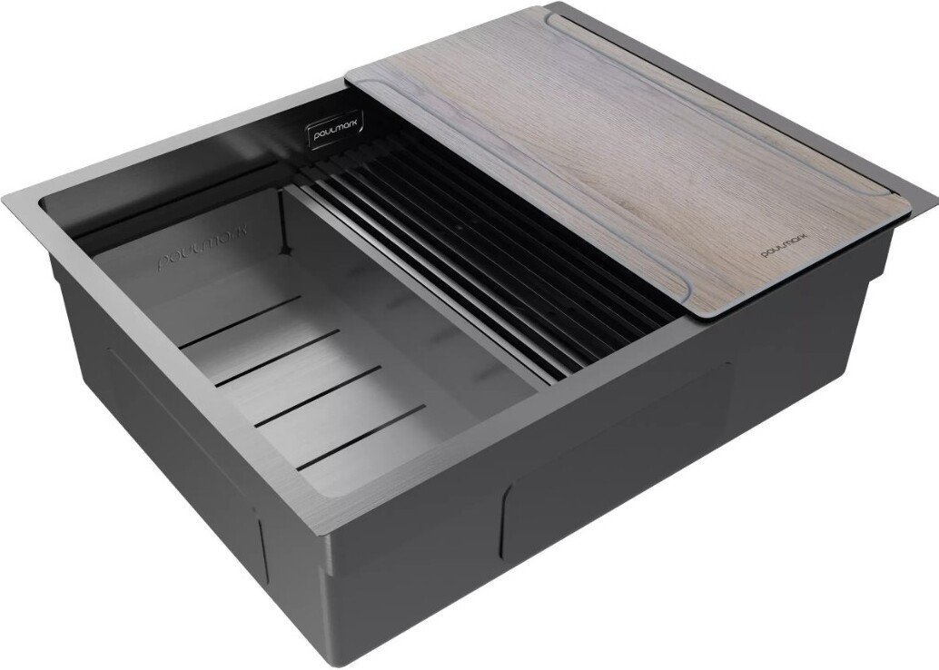 Кухонная мойка Paulmark Next-Multi Sink 58 UNI PM785845-GM (вороненая сталь)