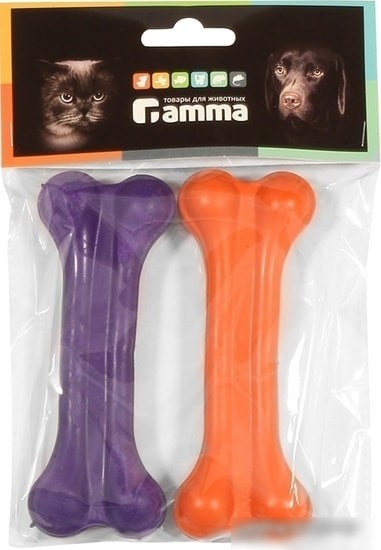 Игрушка для собак Gamma Кость литая №2 9.5 см 2 штуки