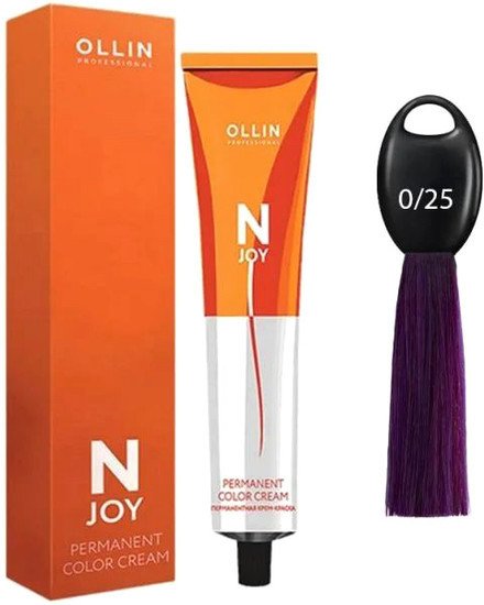 Крем-краска Ollin Professional N-Joy Color Cream 0/25 фиолетово-махагоновый розовый 100 мл