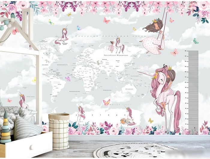 Виниловые обои Citydecor Princess 16 400x260, карта мира с ростомером