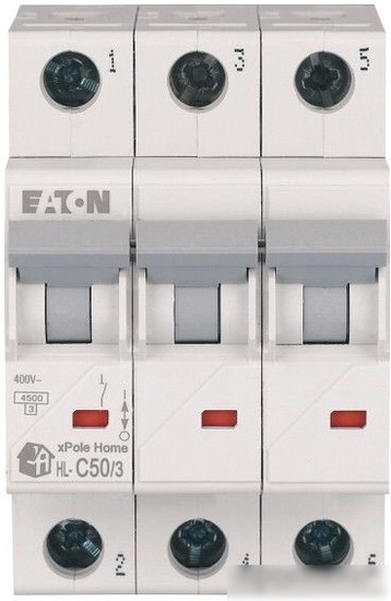 Выключатель автоматический Eaton HL-C503 3P 50A C 4.5кA 3M 194796