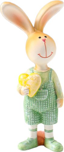 Статуэтка Sima-Land Зайчик в зеленый комбинезоне, с желтым сердцем 10927826
