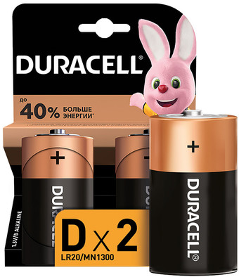 Батарейка DURACELL Basic LR20-2BL 2 шт Б0014055