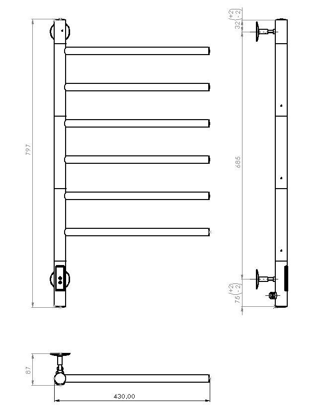 Полотенцесушитель Vincea VTD-1S2CE