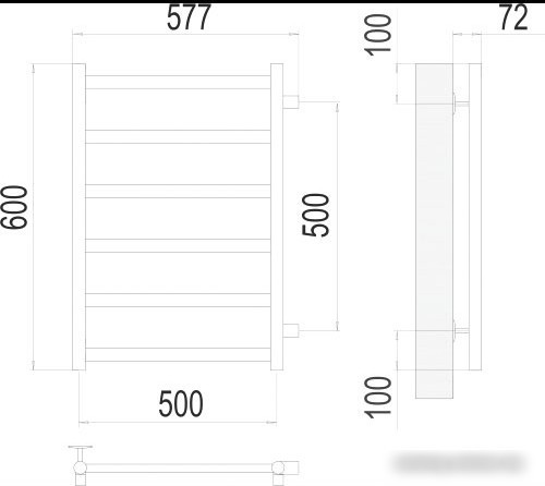 Полотенцесушитель TERMINUS Аврора П6 500x600 бп (золото)