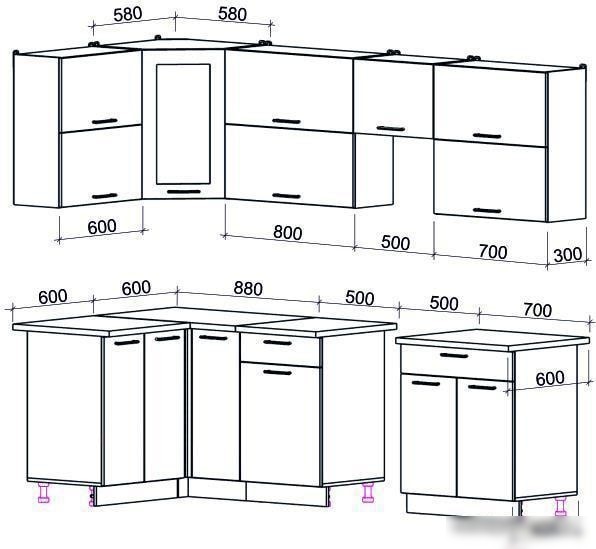 Угловая кухня Интерлиния Мила Gloss 50-12x26 (ваниль/шоколад глянец)
