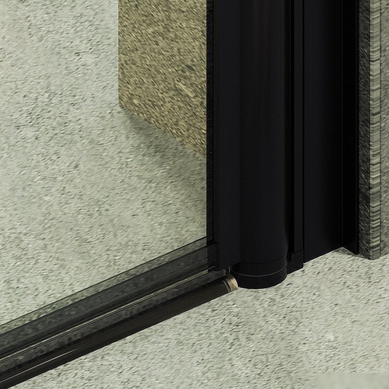 Душевая дверь MaybahGlass 198x60 MGD-797-6 (прозрачное стекло/черный)
