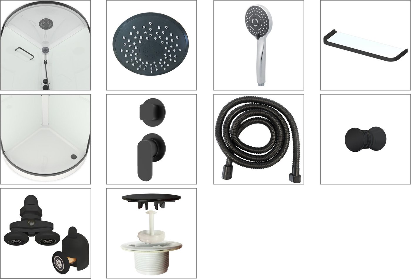 Душевая кабина Domani-Spa Simple 99 90x90 DS01Sm99LWM00.Gt-V1.2-Black