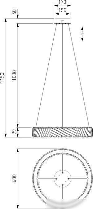 Подвесная люстра Евросвет Strotskis 101004 LED (никель хрусталь)