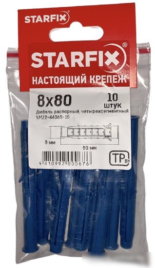 Дюбель распорный Starfix SMZ2-44365-10 (10 шт)