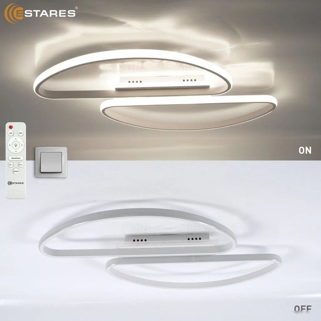 Припотолочная люстра Estares Modena 80W R-RC-540x640x55-WHITE/WHITE-220-IP20