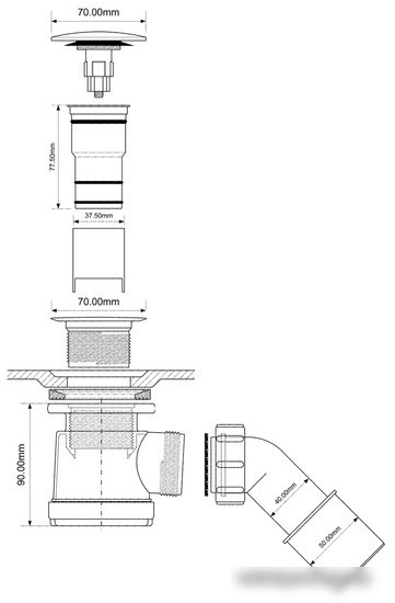 Сифон McAlpine MRS2CL-AB