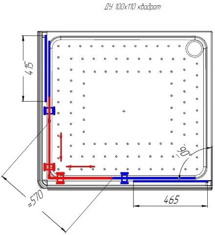 Душевой уголок Radomir 100x110 R 1-03-1-2-0-1231 (матовое стекло)