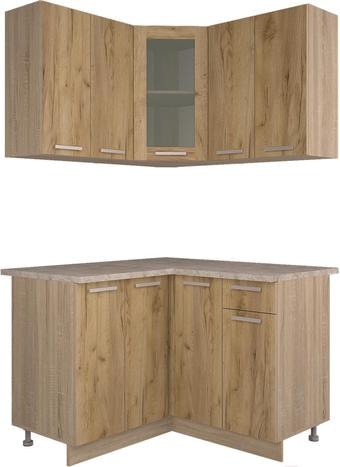 Угловая кухня Интерлиния Мила 12x12 (дуб золотой)