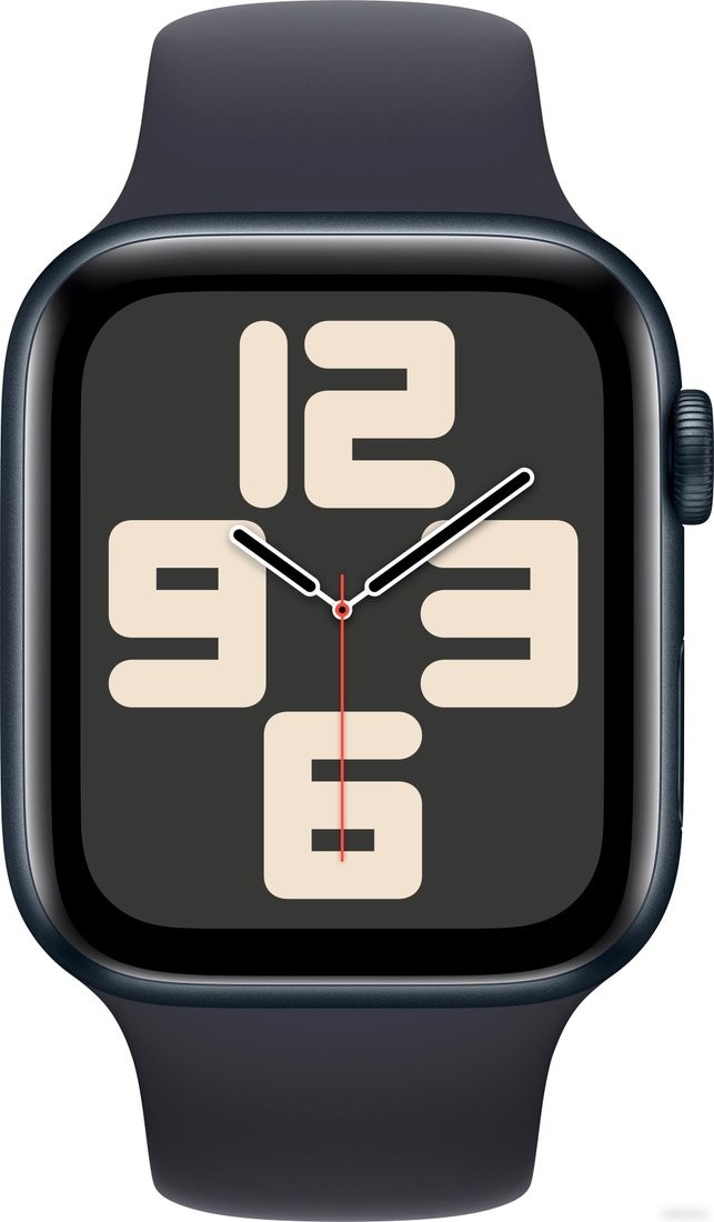 Умные часы Apple Watch SE 2 44 мм (алюминиевый корпус, полуночный/полуночный, спортивный силиконовый ремешок S/M)