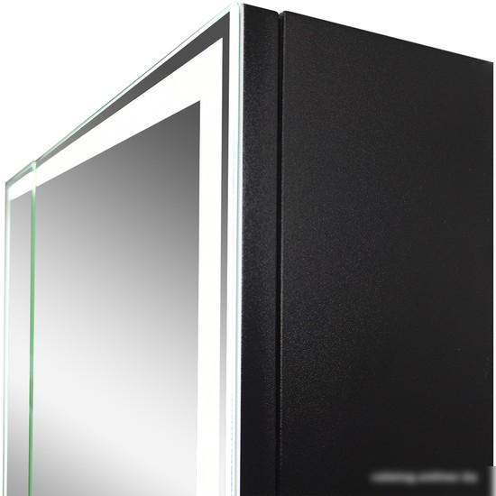 Континент Шкаф с зеркалом Mirror Box Black Led 80х80