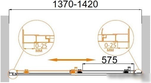 Душевая дверь Cezares Molveno-BF-1-140-C-Cr-IV
