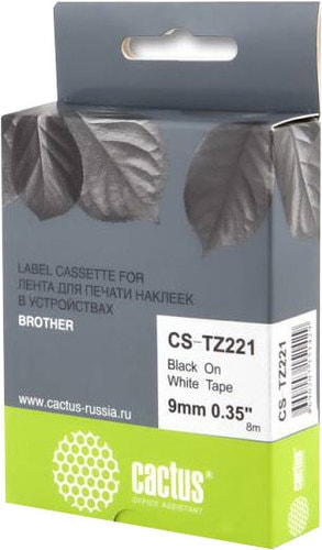 Картридж-лента для термопринтера CACTUS CS-TZ221 (аналог Brother TZ221)