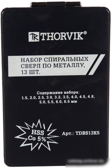 Набор сверл Thorvik TDBS13K5 (13 шт)