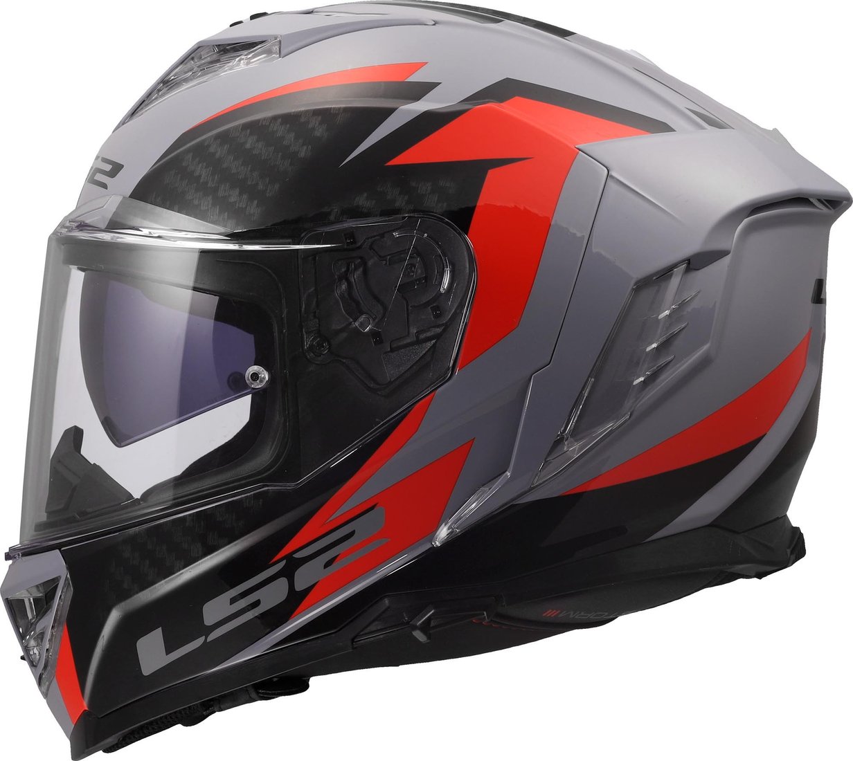 Мотошлем LS2 FF818 Storm III Dynamo (2XL, серый/красный)