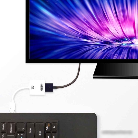 Адаптер Aten HDMI - DVI VC986B (белый)