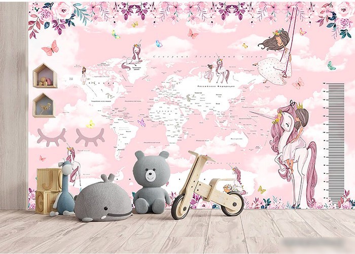 Виниловые обои Citydecor Princess 20 400x260, карта мира с ростомером