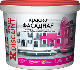 Краска Ореол Дисконт фасадная 13 кг (белый матовый)