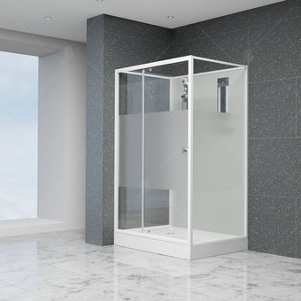 Душевая кабина RGW AN-207 411320777-95 70x70 (белый/прозрачное-матовое стекло)