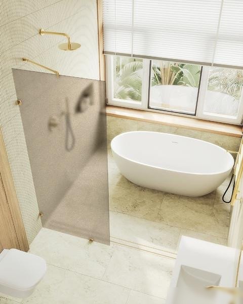 Душевая стенка MaybahGlass 79x195 MGD-265-3 (бронзовое матовое стекло/золото)