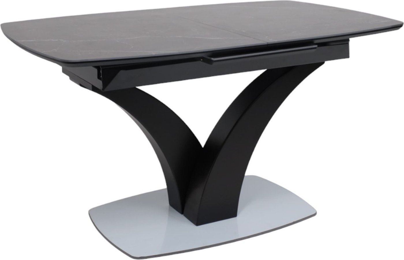 Кухонный стол Аврора Нотр Дам Moderne 1400/1800x850 (камень черный Greys Black /черный матовый)