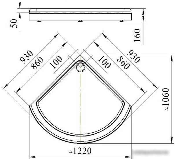 Душевой поддон Radomir 93x93 1-11-0-0-0-001