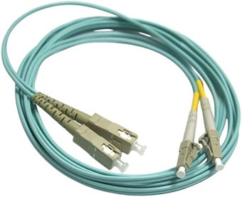 Кабель Lanmaster LAN-2LC-2SC OM3-1.0 (1 м, голубой)
